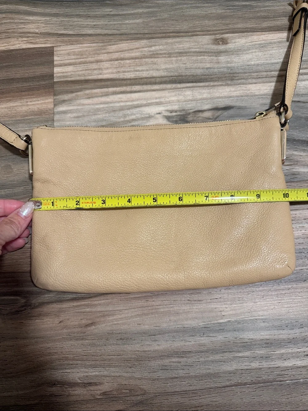 Coach Madison East West Swingpack Light Tan Light Gold Hardware Crossbody Purse